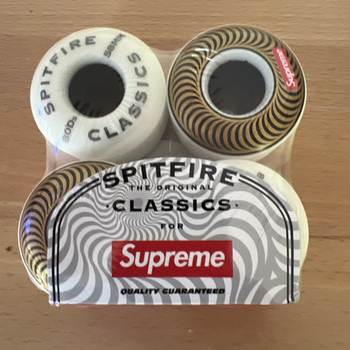 Supreme x Spitfire Classics Gold 58mm Skateboard Wheels - 80D Hardness
