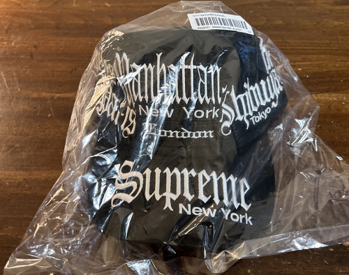 Supreme City Patches 6-Panel Cap - Black | Authentic Streetwear Hat Featuring Iconic Cities"