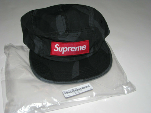 Supreme Military Camp Cap Black Tribal Camo - Adjustable Hat (FW19)