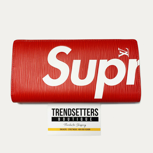 100% Authentic Louis Vuitton x Supreme Brazza Wallet – Red Epi Leather, Sold Out Worldwide