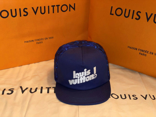 Louis Vuitton Everyday LV Embroidered Mesh Cap – Blue Monogram, Louis Vuitton! Signature, Adjustable Strap