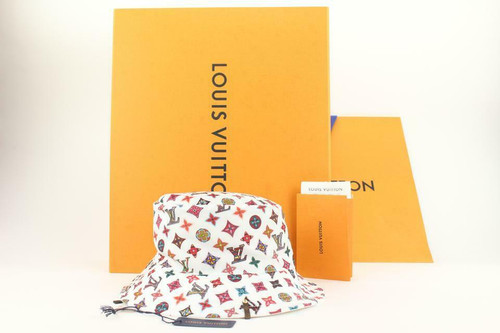 Louis Vuitton Multicolor Lovelygram Monogram Bucket Hat – Fisherman Cap 8lvs18, Rare & Iconic Design