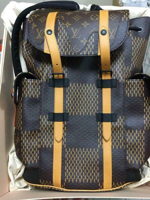 Authentic Louis Vuitton Nigo Turtle Double Phone Pouch Damier Ebene front view
