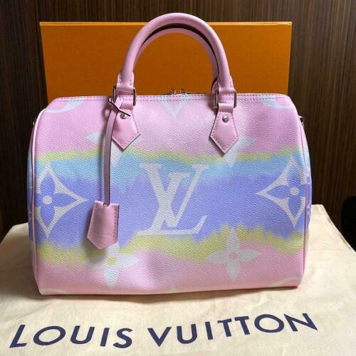 Louis Vuitton Escale Speedy Bandoulière 30 in pastel tie-dye Monogram canvas with cowhide-leather trim and silver hardware