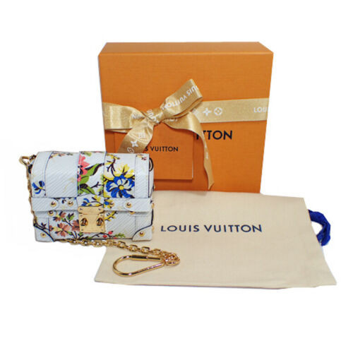 Louis Vuitton Essential Trunk Mini Bag Pouch in floral Épi leather with gold-tone S-lock and chain strap