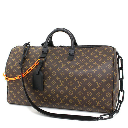 100% Authentic Louis Vuitton Keepall Bandoulière 50 M44471 – Monogram Solar Ray Canvas with Matte Orange Chain & Leather Trim, New with Tags & Full Accessories