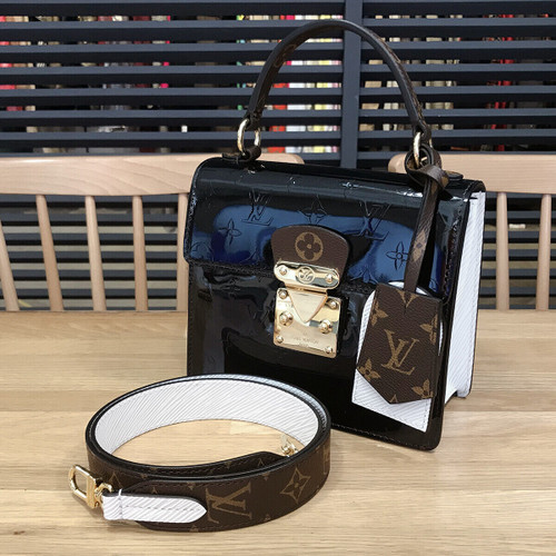 Louis Vuitton Monogram Vernis Épi Spring Street PM M90375 in Noir/White
