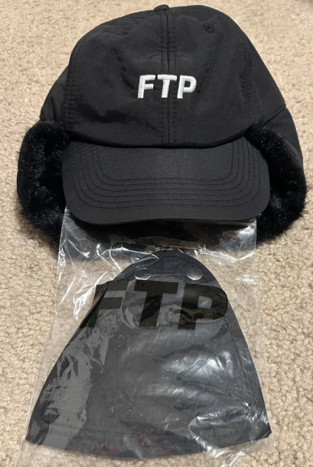 FTP Earflap Logo 6 Panel Hat in Black – Size L/XL