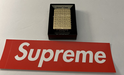 Brand New Gold Supreme Repeat Engraved Zippo Lighter