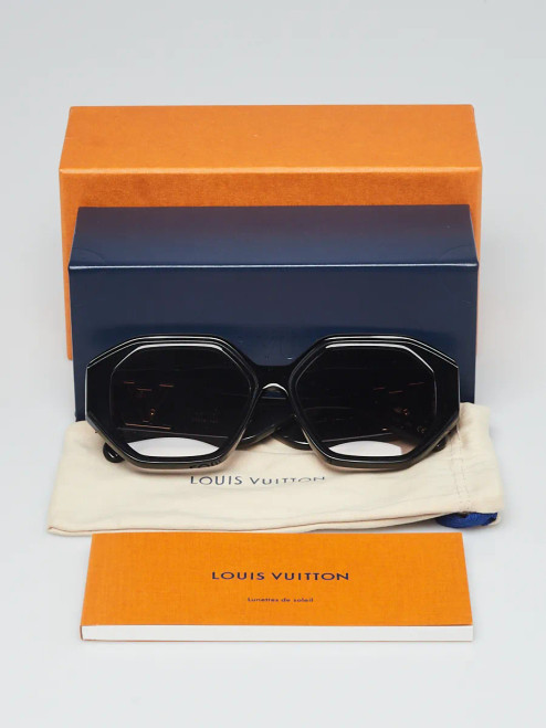 LOUIS VUITTON Z1728W Black Acetate Round Oversized Sunglasses