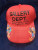 Gallery Dept Red Trucker Hat with Paint Splatter and Address Print - Artistic Streetwear Cap
