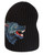 New Gucci Luxury Black Knit 100% Wool Beanie Hat with Wolf Appliqué