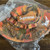 Top down view Supreme orange camo canvas boonie S/M