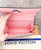 Louis Vuitton Épi Chain Flower Print Twist Chain Wallet in bubblegum pink with silver LV Twist lock and chain strap