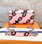 Louis Vuitton Épi Chain Flower Print Twist Chain Wallet in bubblegum pink with silver LV Twist lock and chain strap