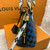 "Louis Vuitton Épi Damier Race Alma BB in blue and green checkered leather with silver-tone hardware and removable straps