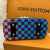 "Louis Vuitton Épi Damier Race Alma BB in blue and green checkered leather with silver-tone hardware and removable straps