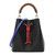Louis Vuitton Épi Braided NéoNoé MM bucket bag in black Épi calfskin with saffron braided handle and indigo strap