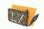 Louis Vuitton Damier Ebene LV Logo Pochette 91LK412S in brown canvas with pink Louis Vuitton logo