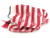 Louis Vuitton Monogram Stripe Cotton Stole in red and white with LV Monogram pattern and raw-edge hems