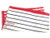 Louis Vuitton Monogram Stripe Cotton Stole in red and white with LV Monogram pattern and raw-edge hems