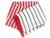 Louis Vuitton Monogram Stripe Cotton Stole in red and white with LV Monogram pattern and raw-edge hems