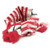 Louis Vuitton Monogram Stripe Cotton Stole in red and white with LV Monogram pattern and raw-edge hems