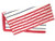 Louis Vuitton Monogram Stripe Cotton Stole in red and white with LV Monogram pattern and raw-edge hems