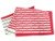 Louis Vuitton Monogram Stripe Cotton Stole in red and white with LV Monogram pattern and raw-edge hems