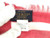 Louis Vuitton Monogram Stripe Cotton Stole in red and white with LV Monogram pattern and raw-edge hems