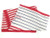 Louis Vuitton Monogram Stripe Cotton Stole in red and white with LV Monogram pattern and raw-edge hems