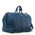 Louis Vuitton Keepall Bandoulière 50 in denim blue Monogram canvas with cowhide leather trim and adjustable strap