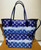 Louis Vuitton Escale Neverfull MM tote bag in blue tie-dye Monogram canvas with cowhide-leather trim and detachable pouch
