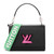 Louis Vuitton Twist MM Épi leather shoulder bag in black with rose-pink glazed edges, hot-pink LV Twist-lock, and silver chain strap
