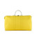 Louis Vuitton Keepall Bandoulière 50 in bright yellow grained leather with white trim and yellow LV-monogram acetate chai