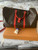 100% Authentic Louis Vuitton Keepall Bandoulière 50 Summer Edition – Monogram Canvas & Coquelicot Cowhide Trim, New with Box, Dust Bag & Receipt