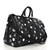 Louis Vuitton x Yayoi Kusama Monogram Eclipse Keepall Bandoulière 45 in black coated canvas with silver polka dots and silver-tone hardware