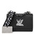 Louis Vuitton x Yayoi Kusama Épi Twist Shoulder Bag MM in black calfskin with silver polka-dot hardware and chain-leather strap