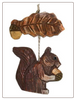 Wooden Squirrel and Leaf Ornament