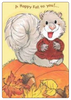 Cute Squirrel on a  Pumpkin Thanksgiving Card