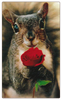 Squirrel holding Rose Mini Card