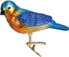 Blown glass Western Bluebird Christmas Ornament