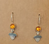 Sterling Silver Amber Stone and Acorn Earrings