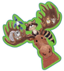 Suzy's Zoo Woodland friends magnet
Bruce the Moose with all his friends. 
Size 3 1/8" x 3 7/8"