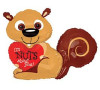 32" I'm nuts about you Squirrel Balloon