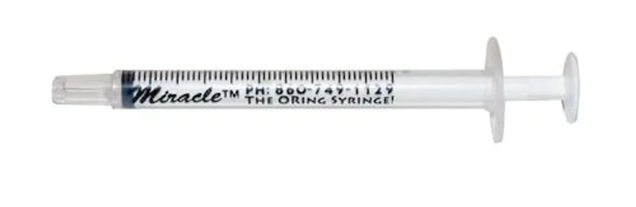 The Miracle Oring syringe can be used to feed neonate animals such as puppies, kittens, wildlife and other small mammals without sticking