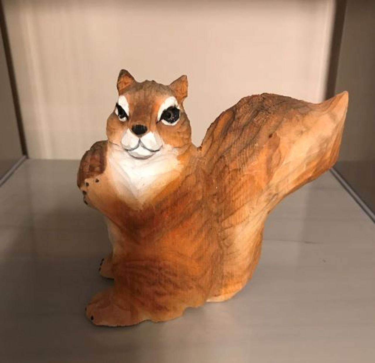 Wooden Squirrel Figurine