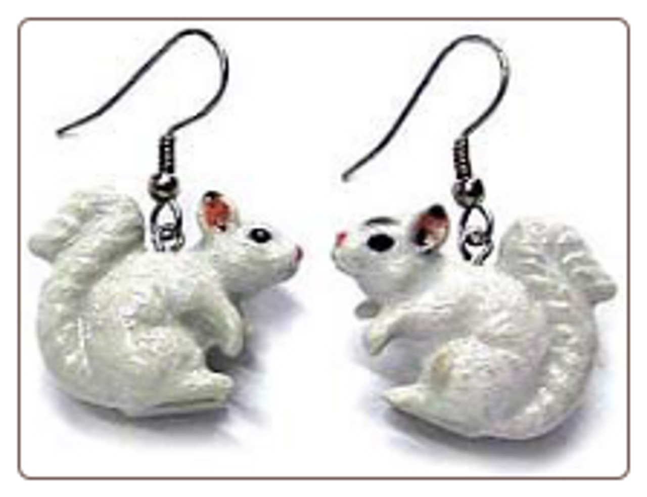 White Squirrel Earrings