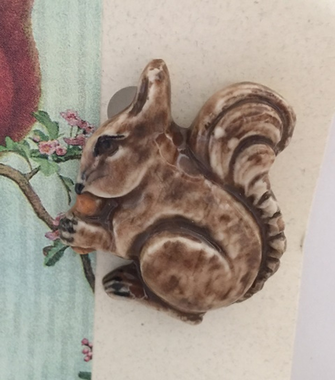 Porcelain Squirrel Brooch