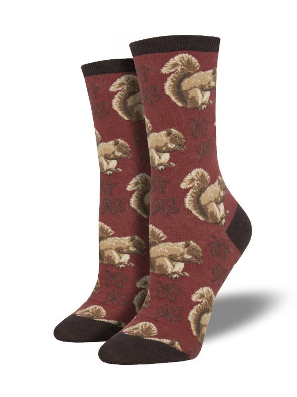 Nuts about Fall Squirrel Socks  Red